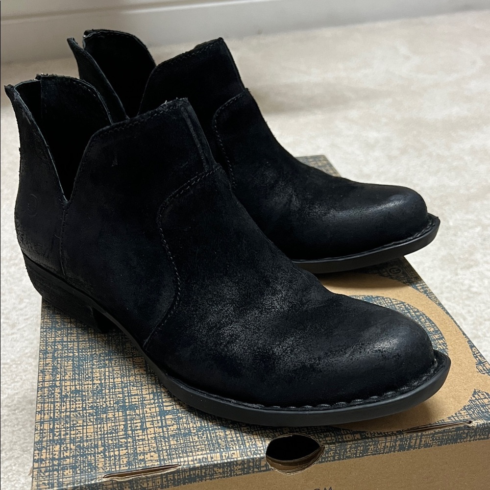 Born Kerri - Black Suede Ankle Booties